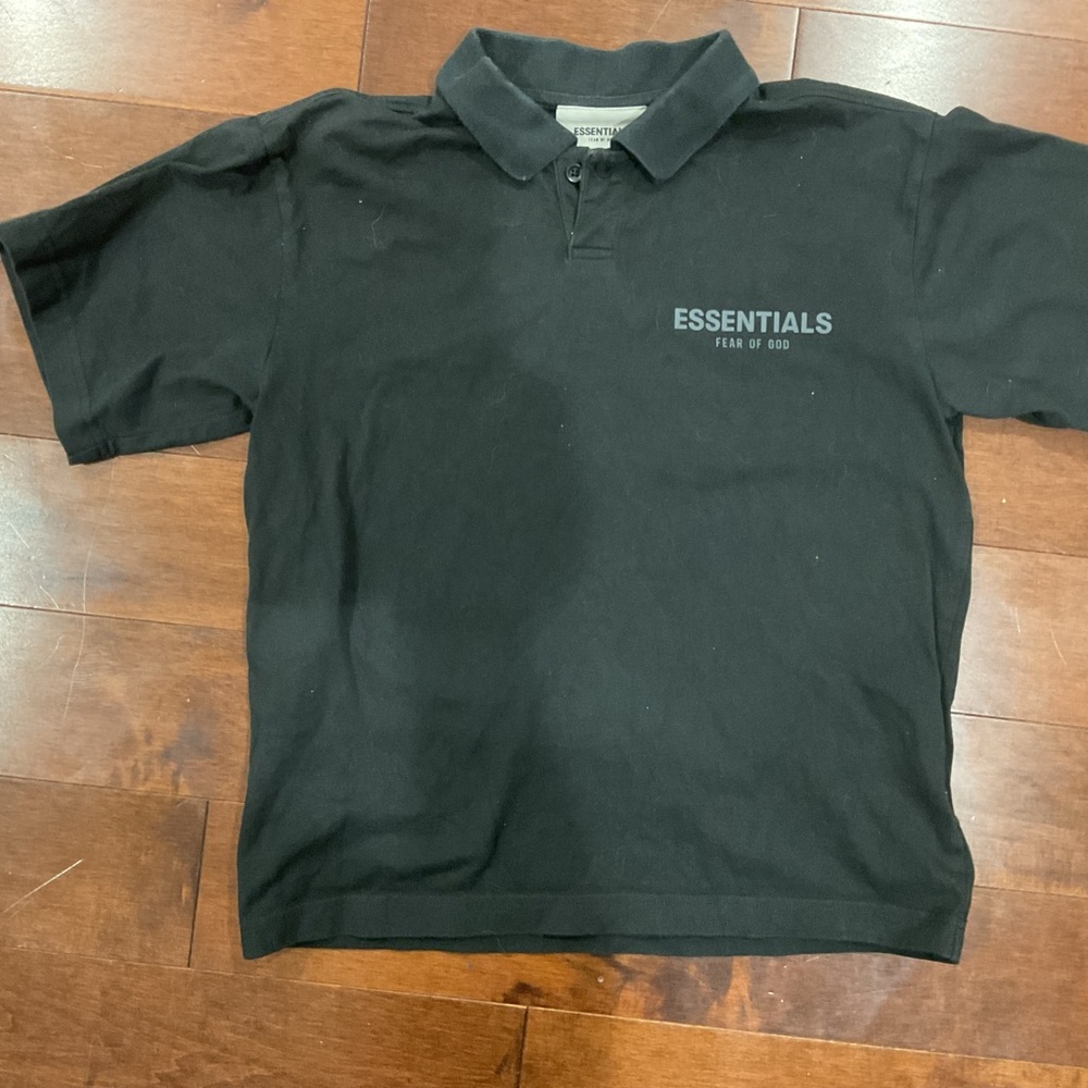 Essentials Kids Polo Shirt in Black